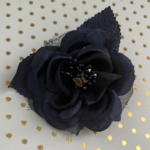 Navy Blue Flower Clip with Adjustable Leaves